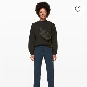 LULULEMON ON THE MOVE PANT WOMENS 12 Navy Blue Excellent Condition!